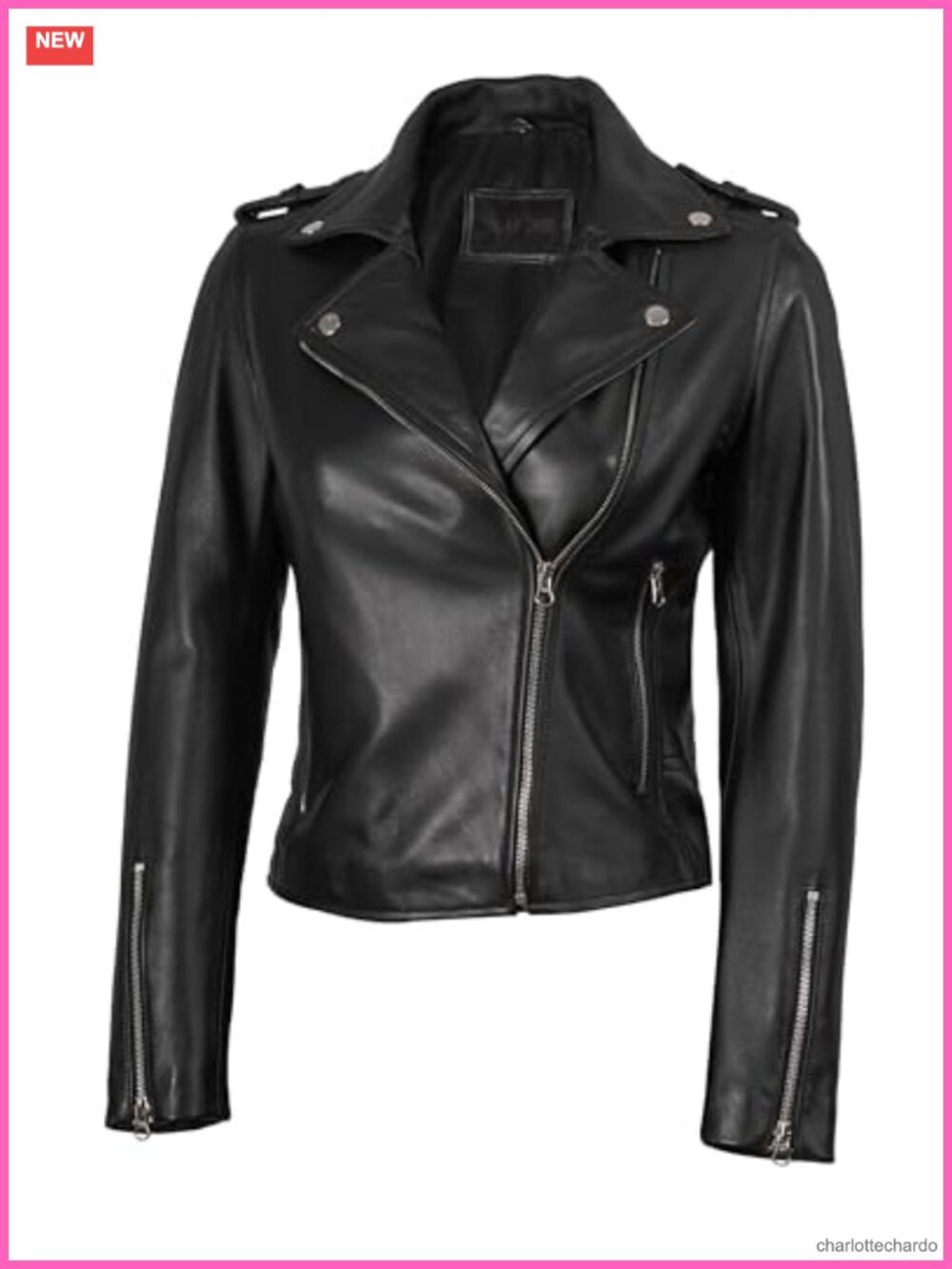 Womens Lambskin Leather Moto Jacket Asymmetrical Zip Quilted Biker Coat